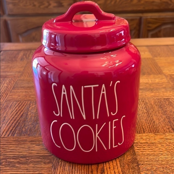 Rae Dunn Other - Rae Dunn Santa’s cookies jar red